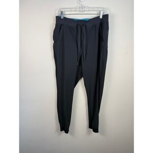 Birddogs Mens Lined Jogger Pants Black Athletic Workout Sweatpants Size L